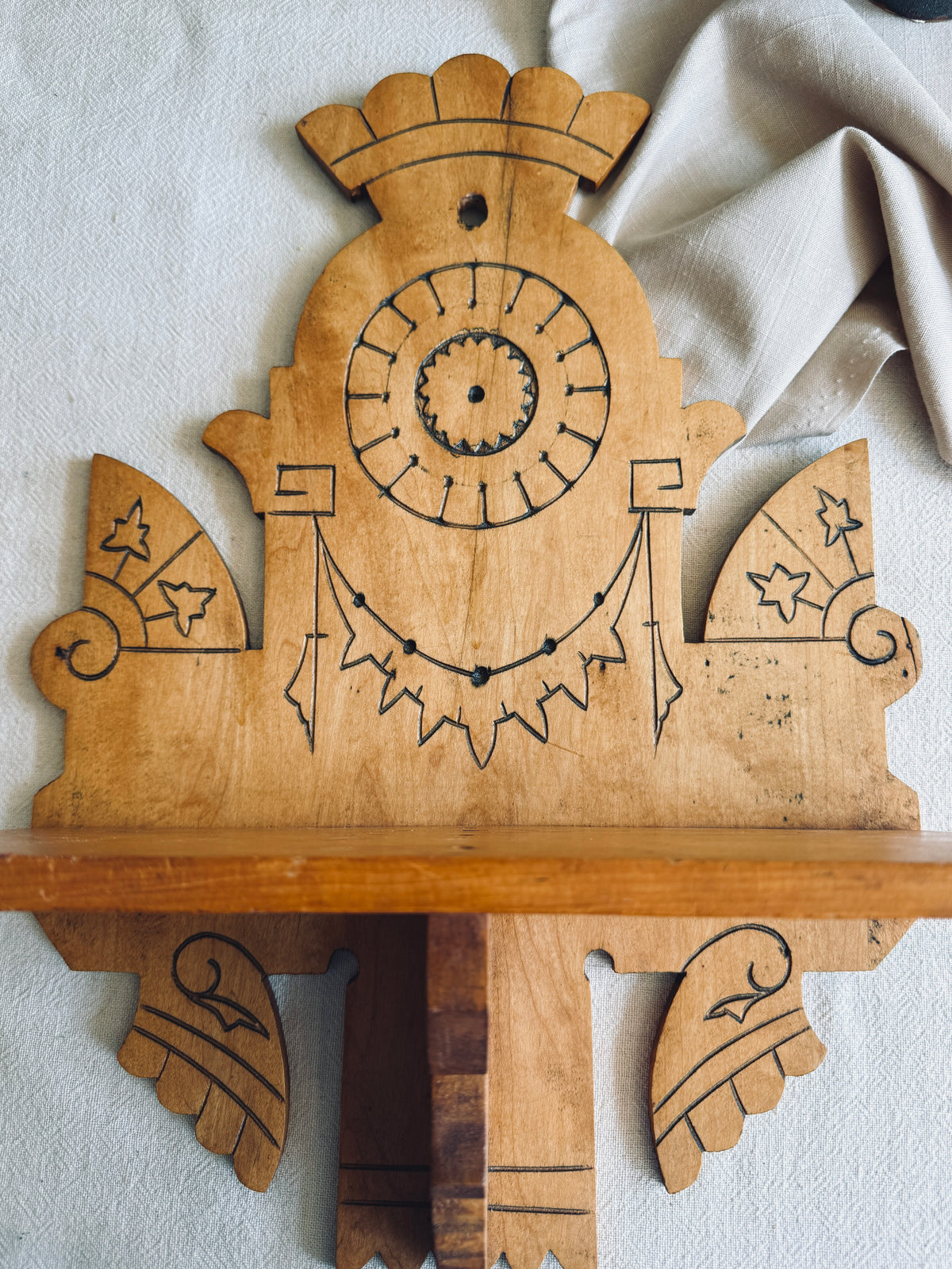 Antique hand carved shelf
