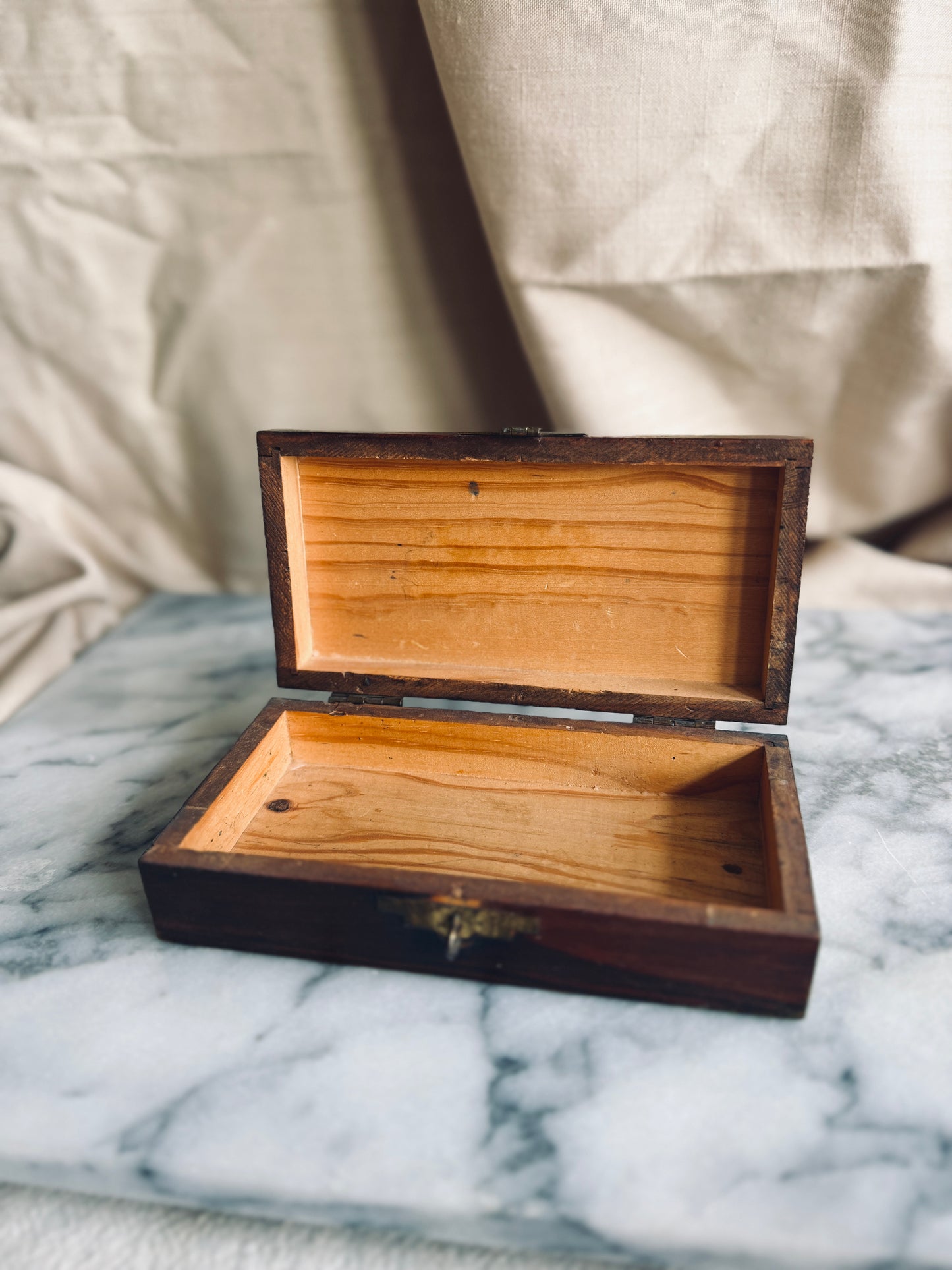 Wooden Box with handpainted yellow florals