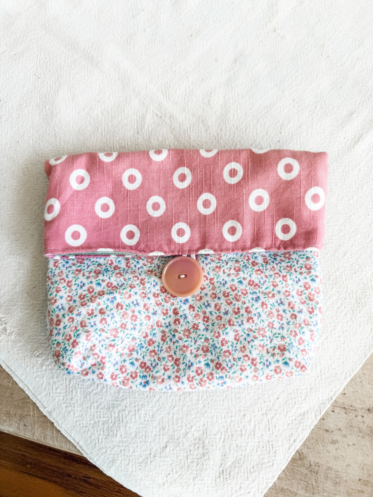 Vintage Fabric Fold Over Clutch Pouch