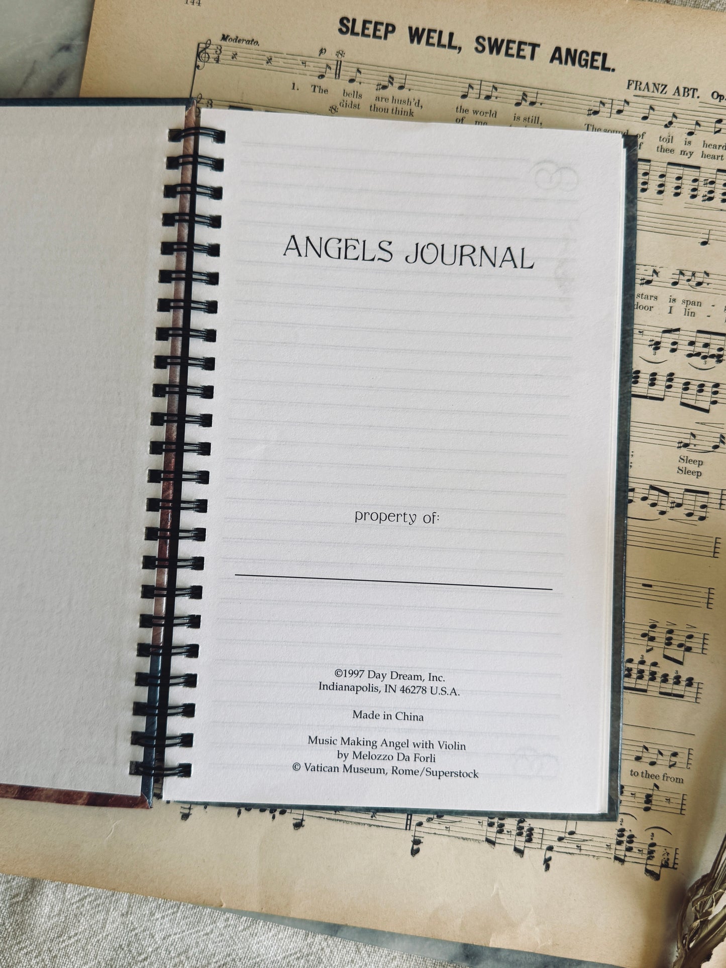 Vintage Journal with Angel cover