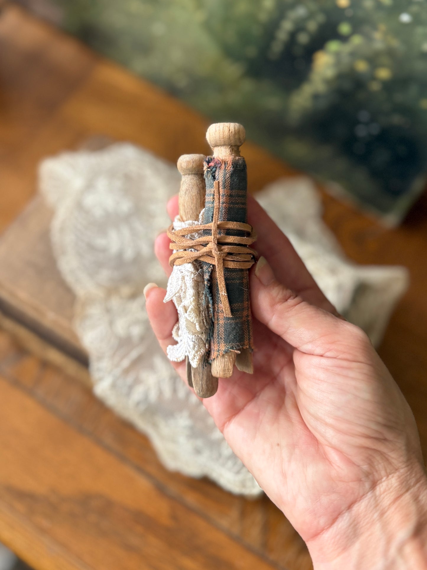 Clothespin and fabric bundle