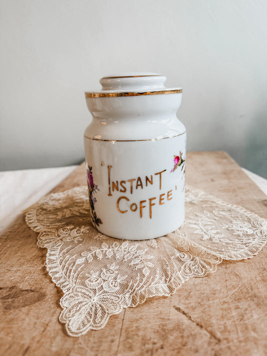 Vintage Instant Coffee Porcelain Canister