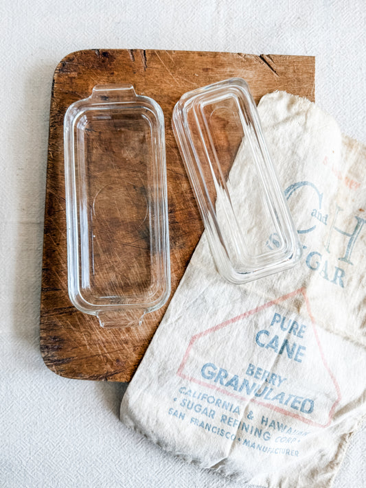 Glass Butter Dish | Shop Sustainable Antiques/Vintage Boutique | Farmhouse Country Home Decor