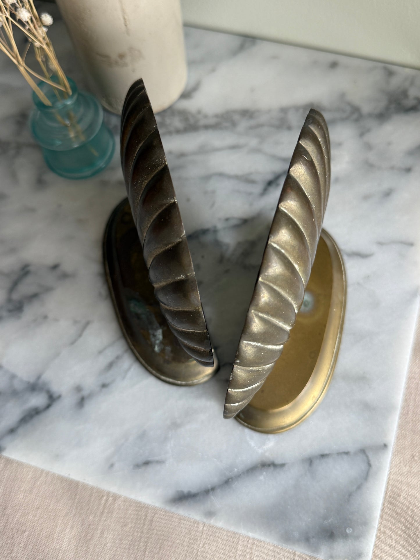 Brass shell bookends