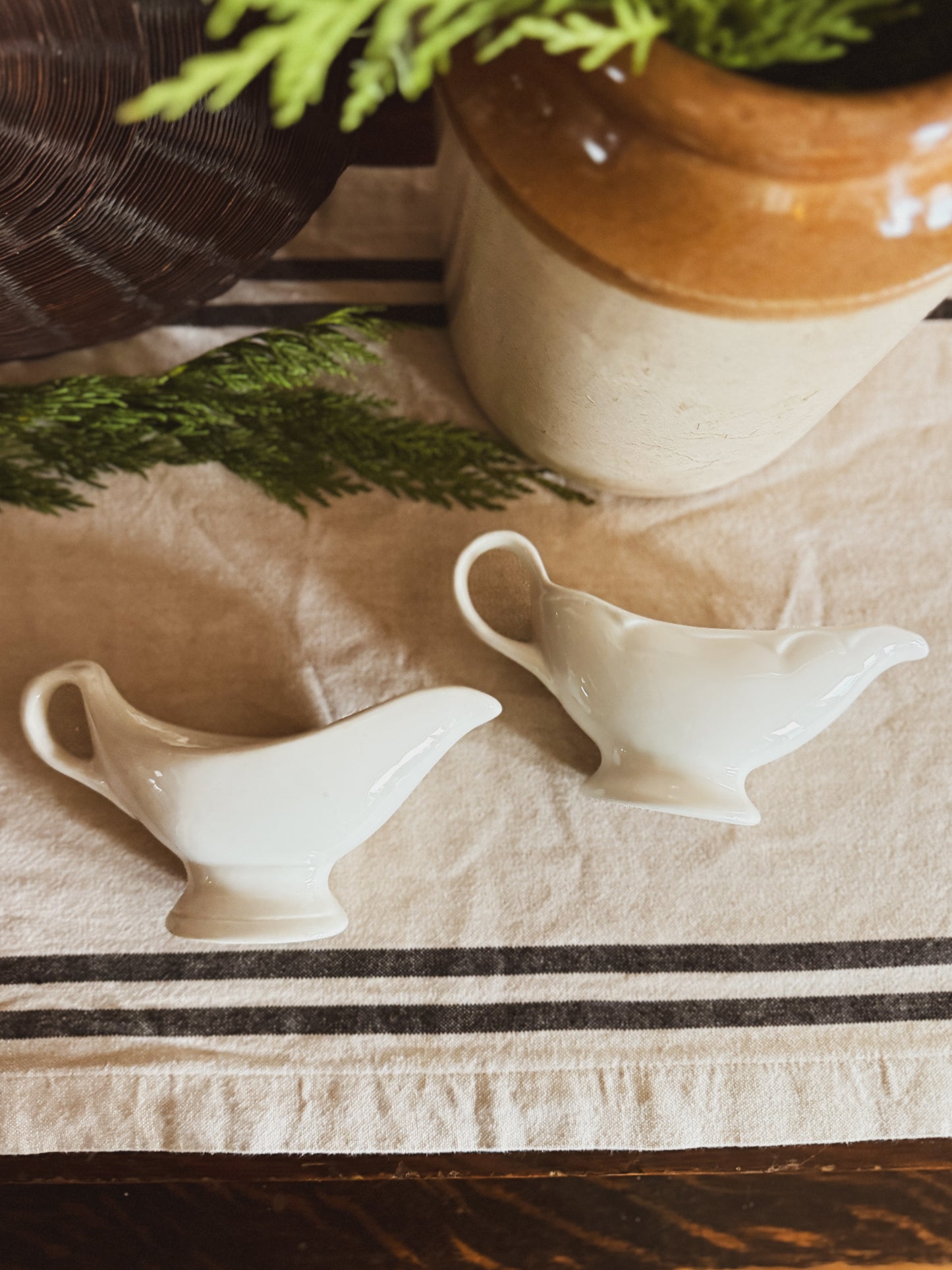 Pair of small Restaurant ware gravy boats