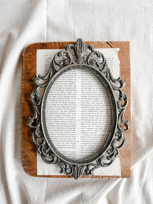 Vintage Oval Cast Metal Frame