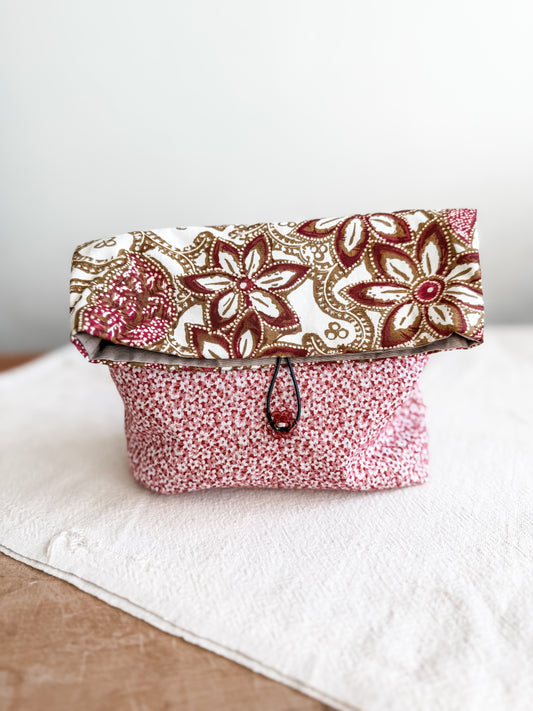 Vintage Fabric Fold Over Clutch Pouch