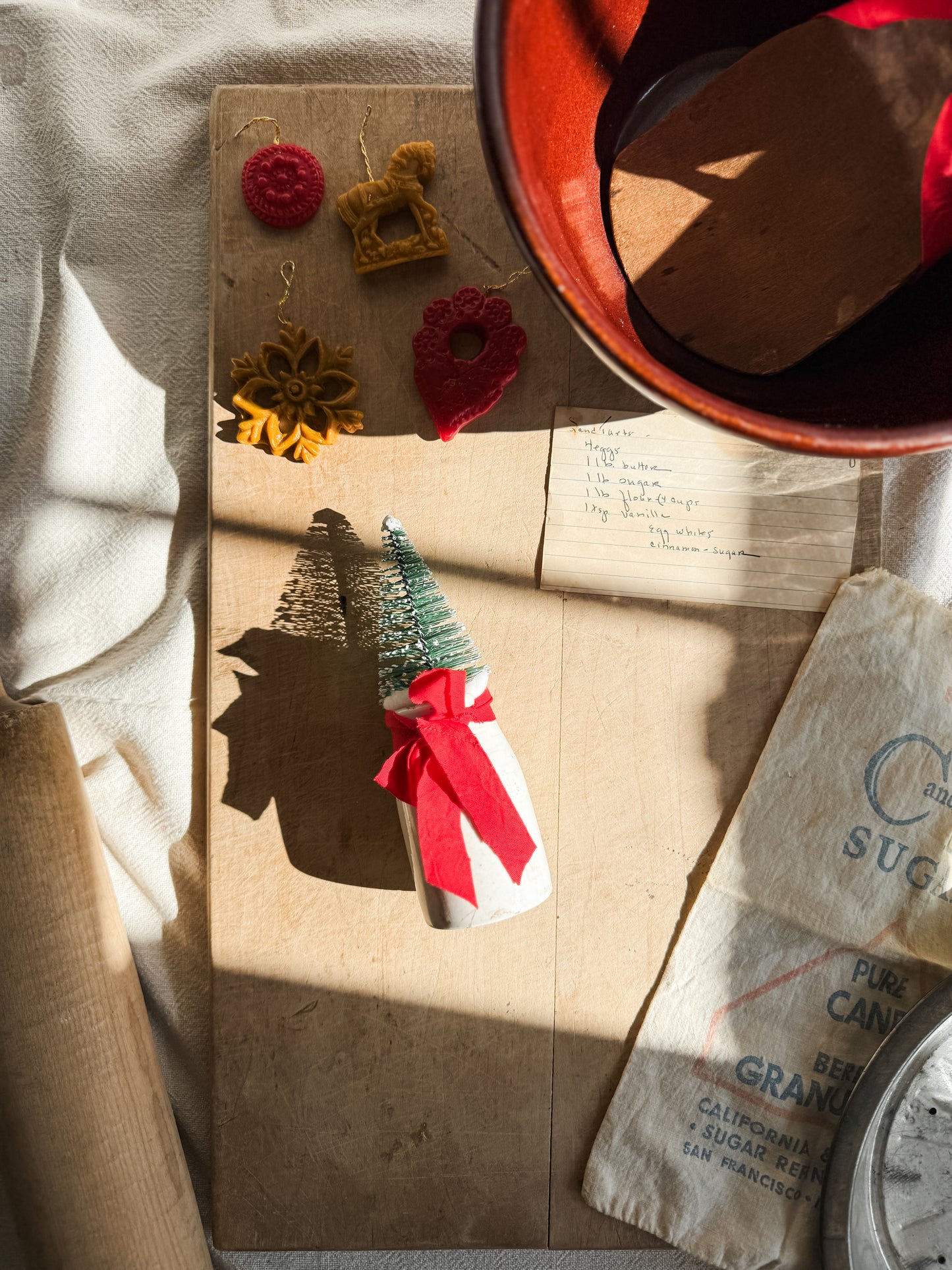 Bottle brush tree in antique English creamer