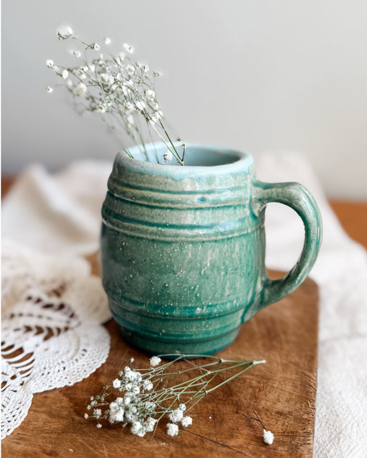McCoy Green Pottery Barrel Mugs