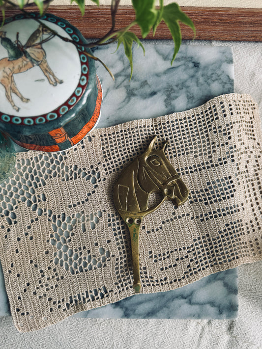 Vintage Brass Horse Head Wall Hook