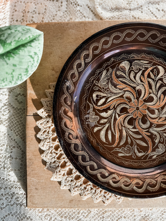 Hand engraved copper plate