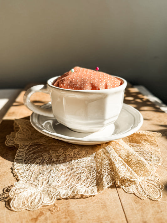 Handmade Teacup Pincushion