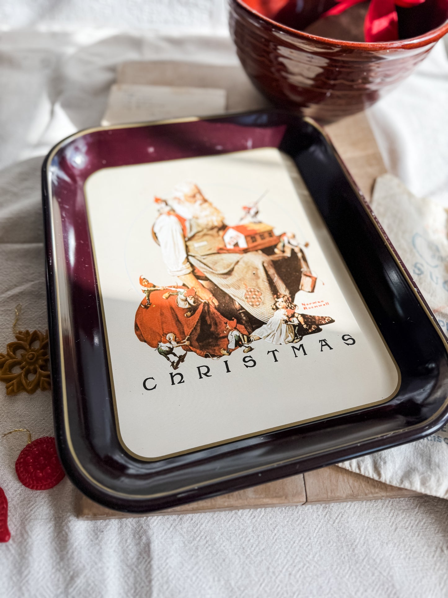 Norman Rockwell “Christmas” metal tray
