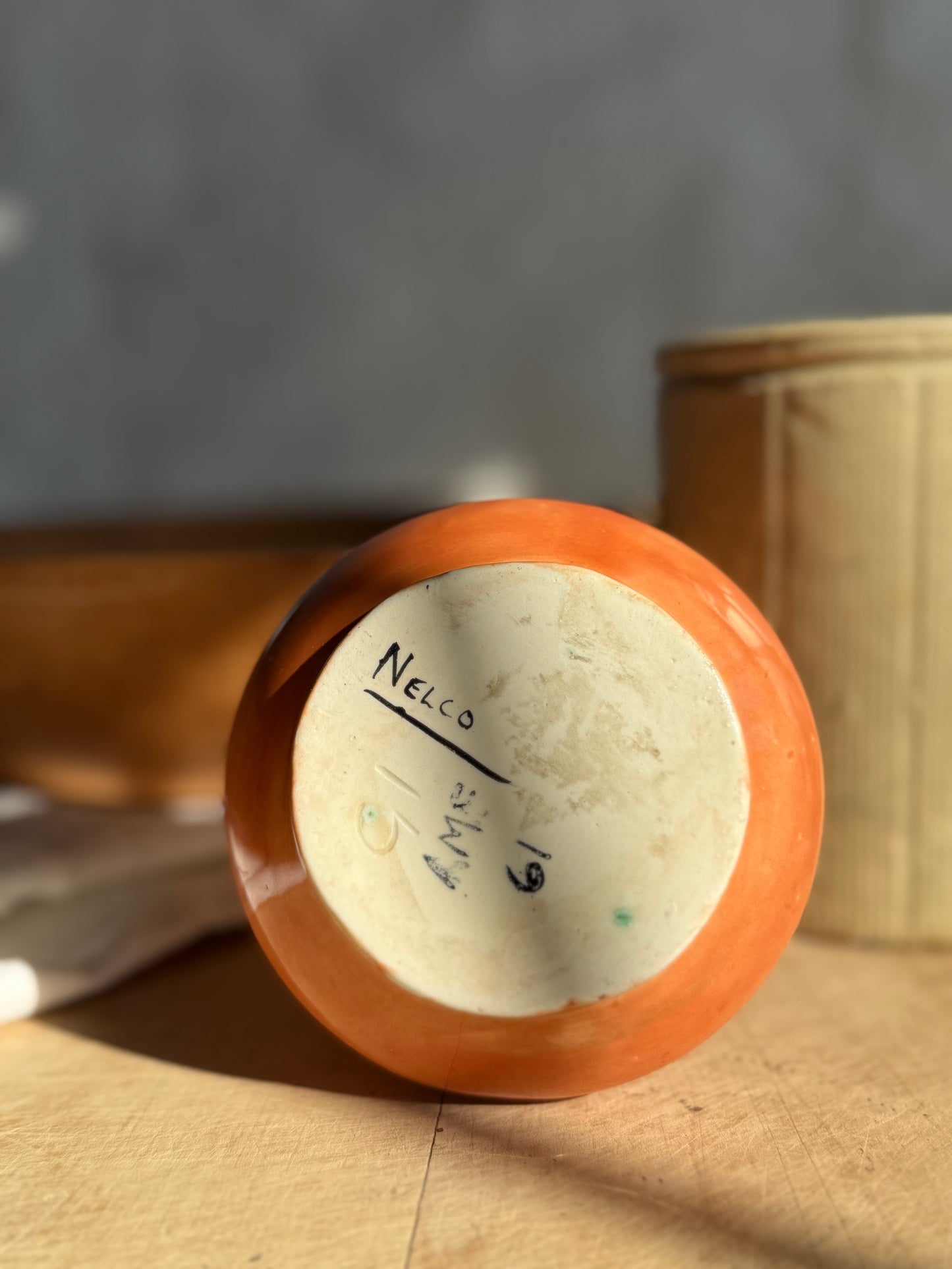 Small orange Italian pitcher