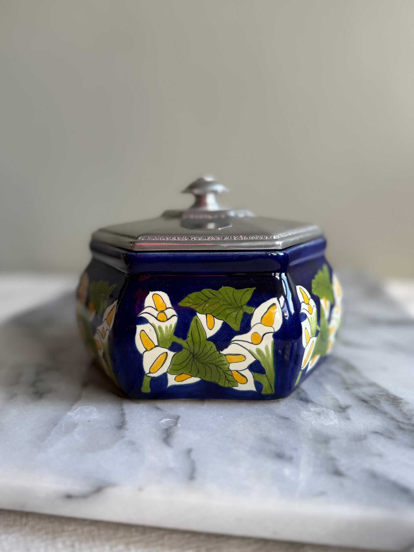 Vintage Talavera lidded pottery box