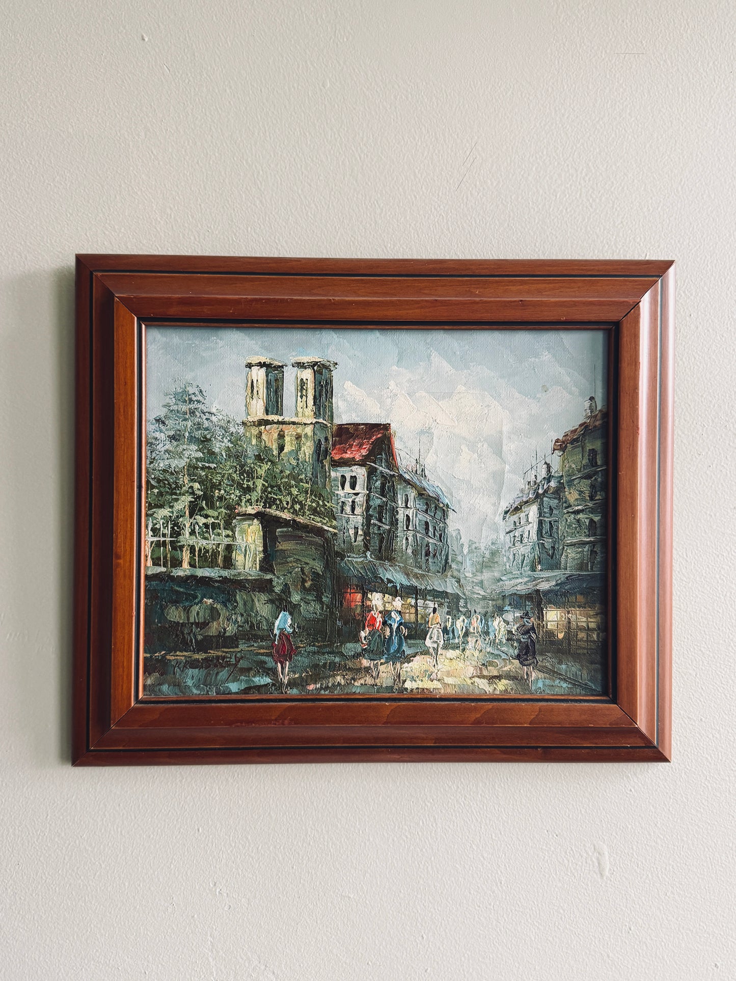 Mid Century Painting of a European city