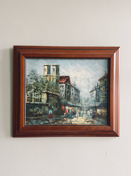 Mid Century Painting of a European city