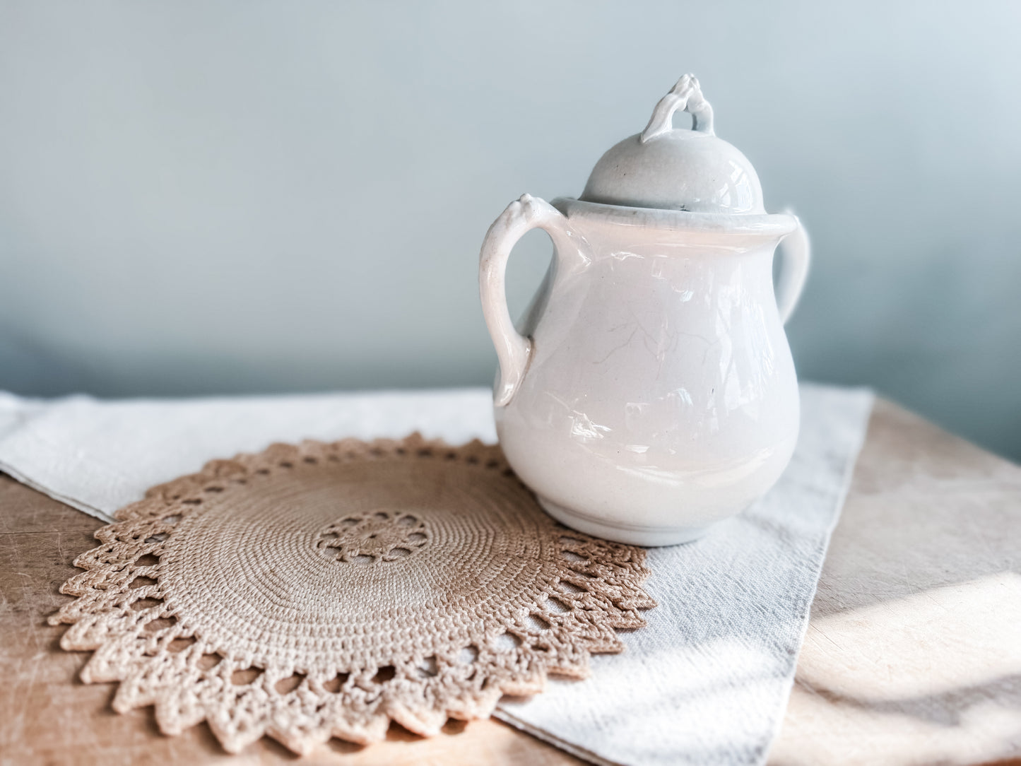 Antique Ironstone Sugar Bowl/Biscuit Jar