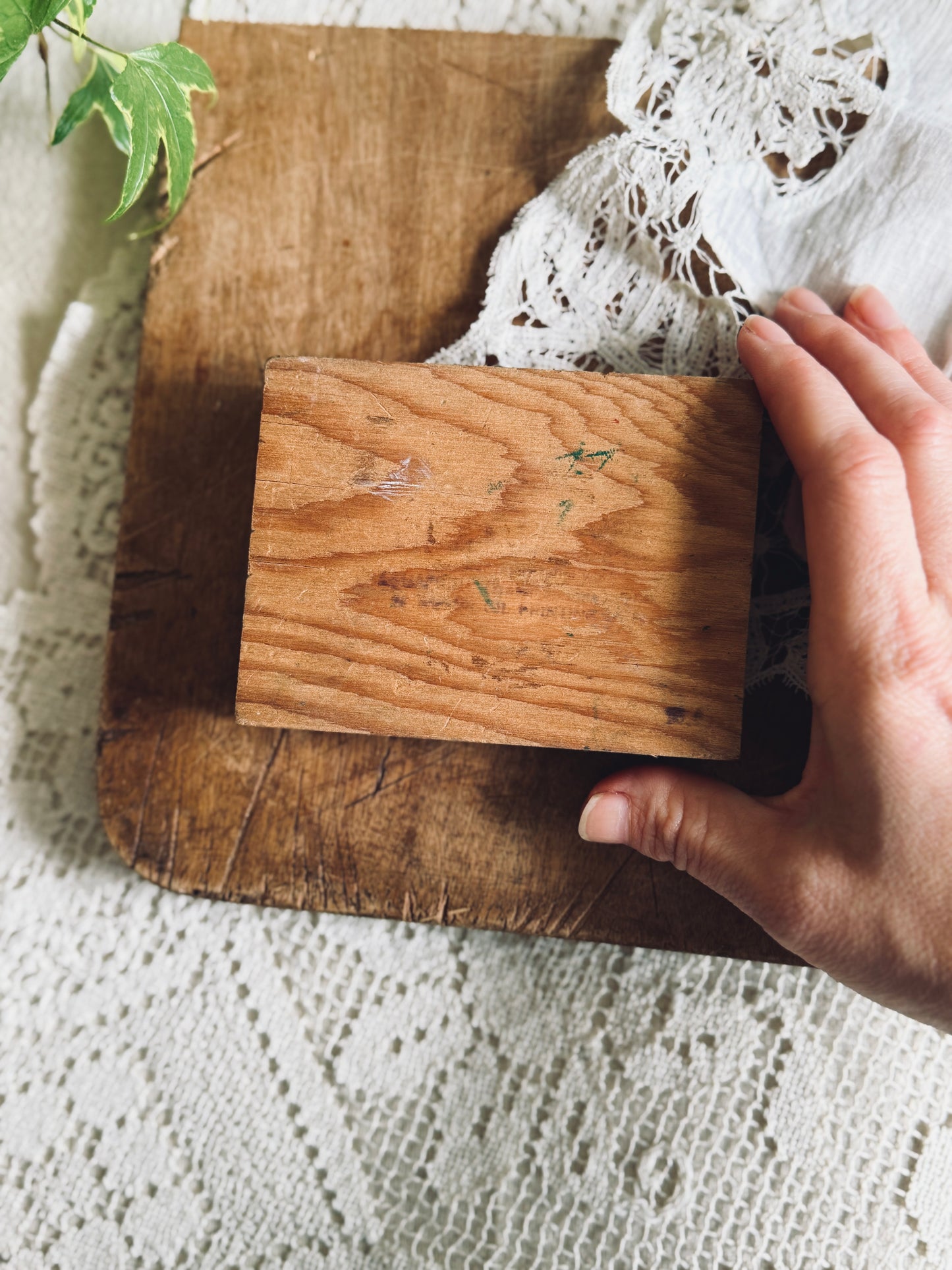 Vintage woodblock/linocut portrait of a woman in a hat
