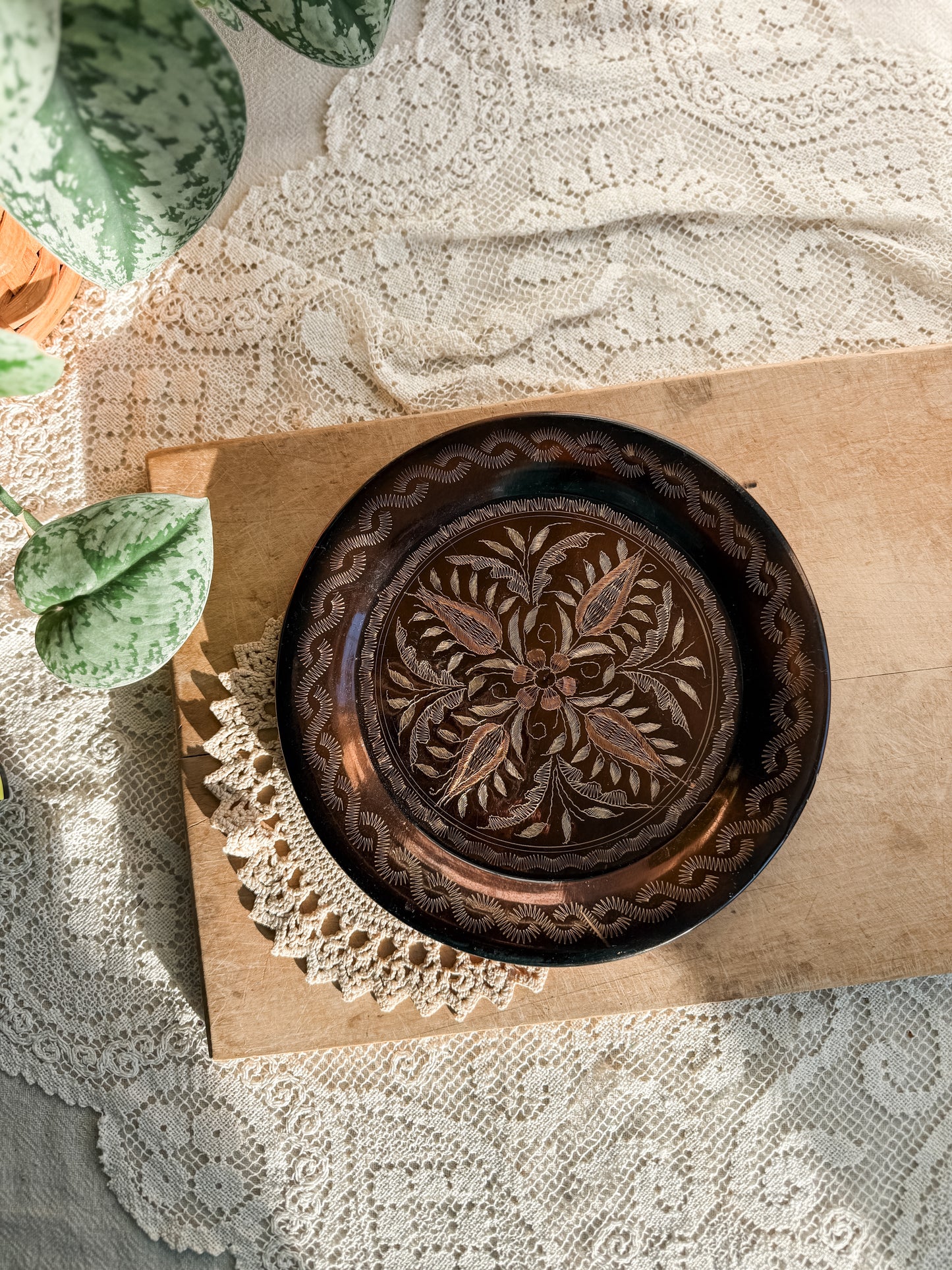 Hand engraved copper plate