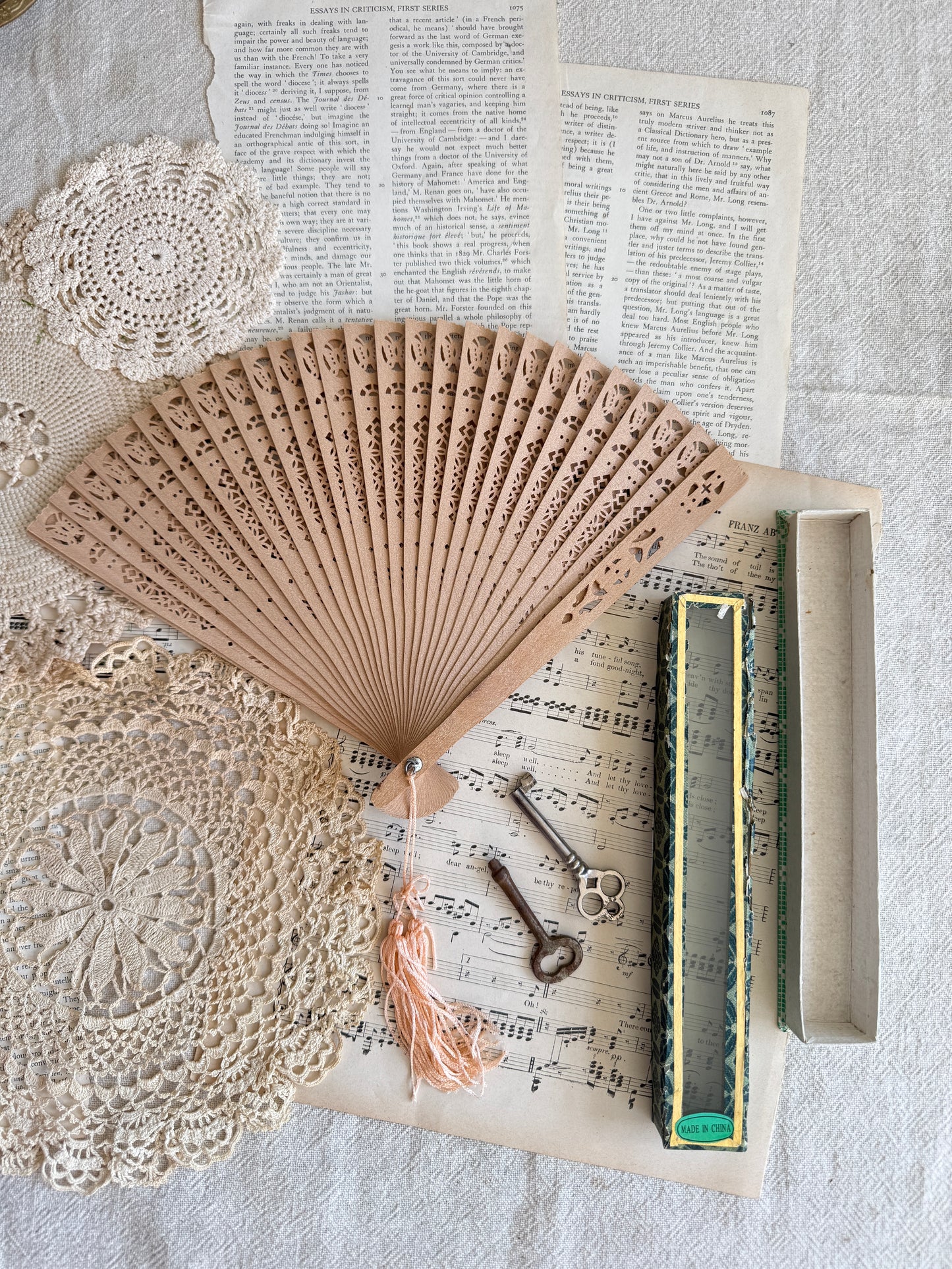 Vintage Chinese Carved Folding Fan