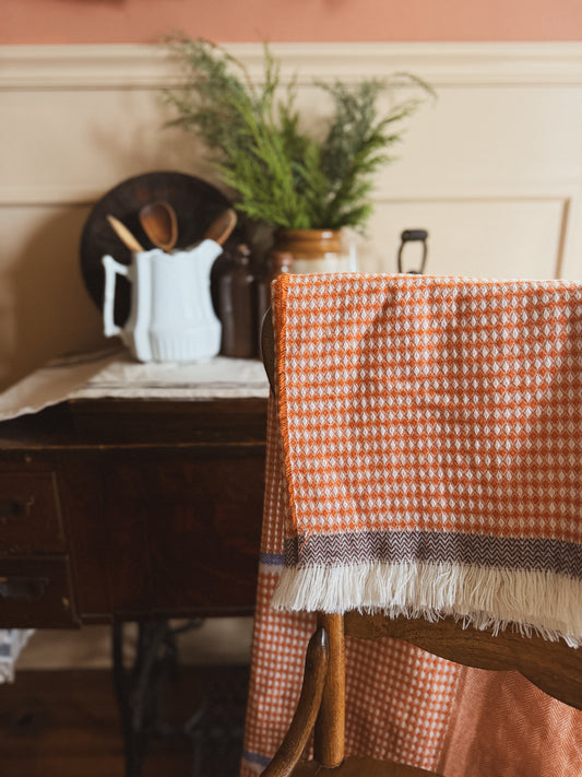 Orange and blue throw