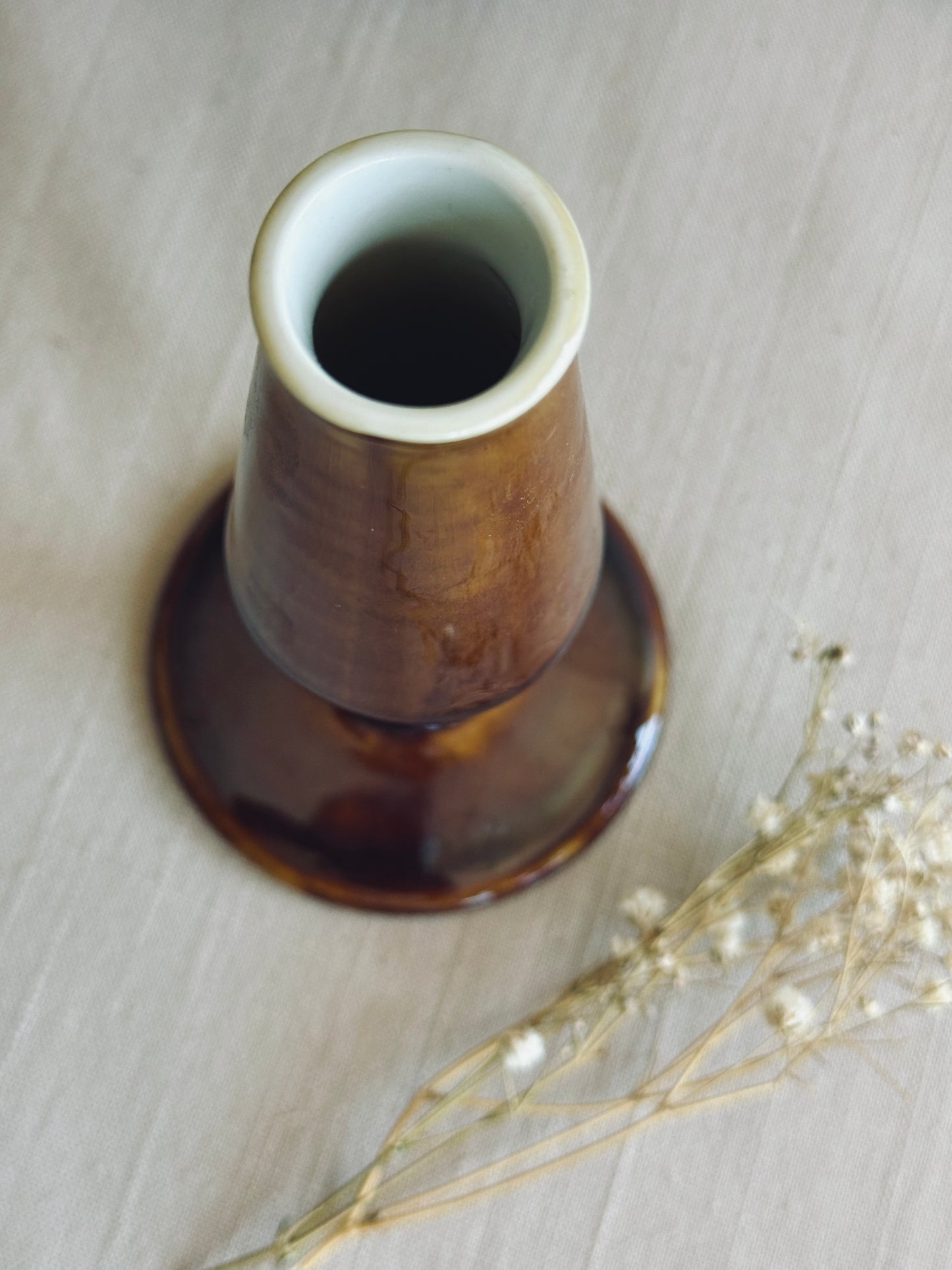 Hall brown glazed bud vase