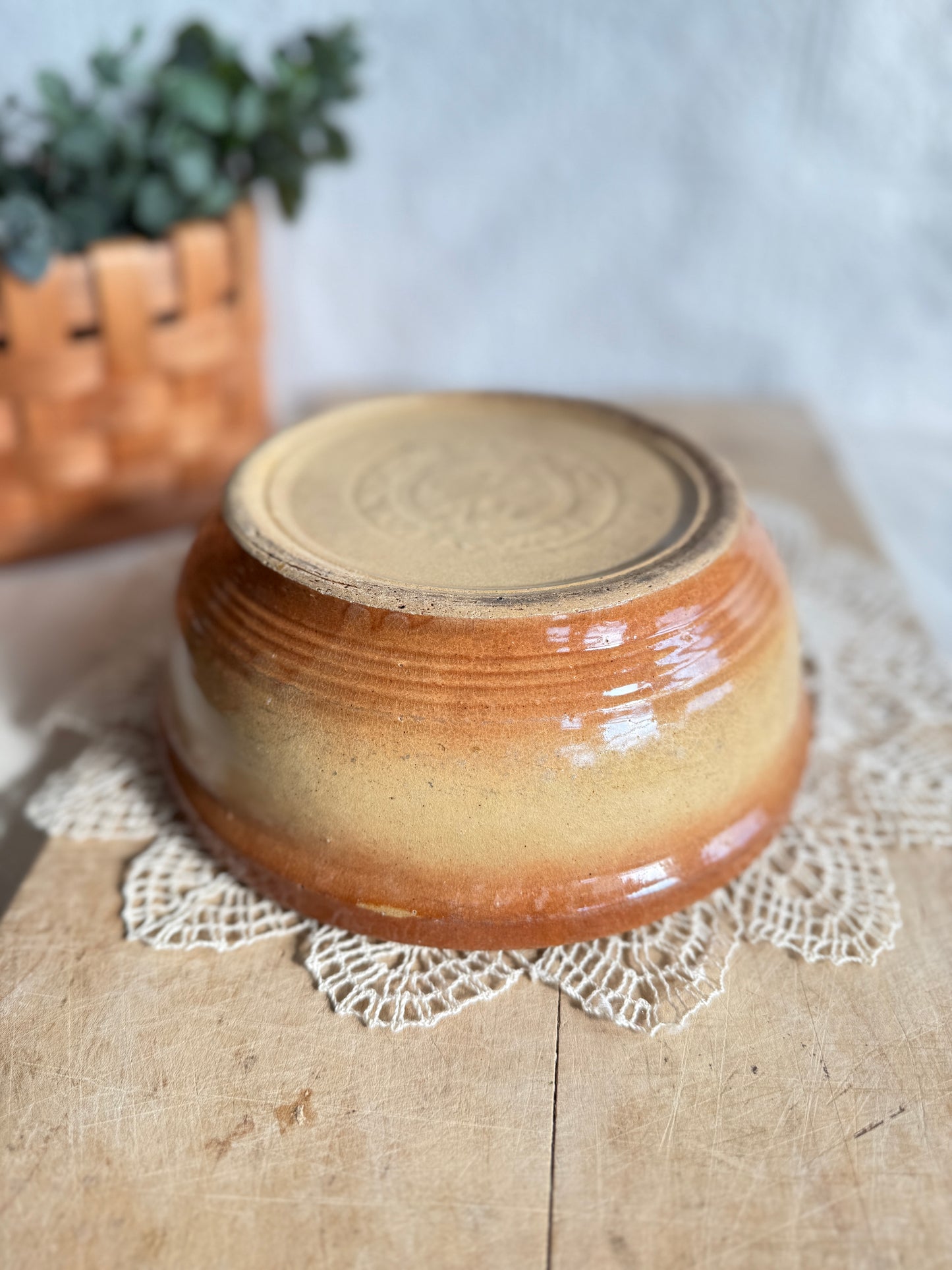 Vintage Two tone Stoneware Bowl