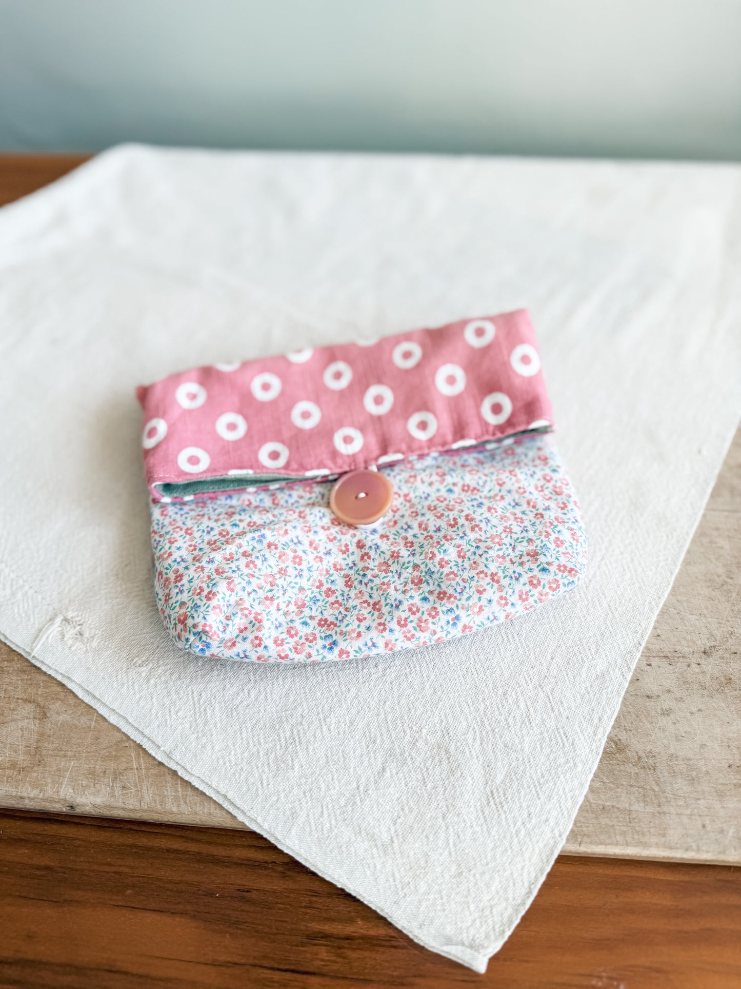 Vintage Fabric Fold Over Clutch Pouch