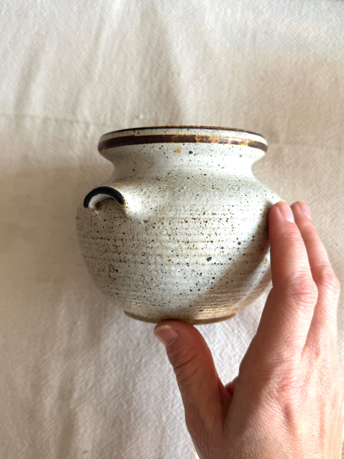 Small Studio pottery pot with small handles